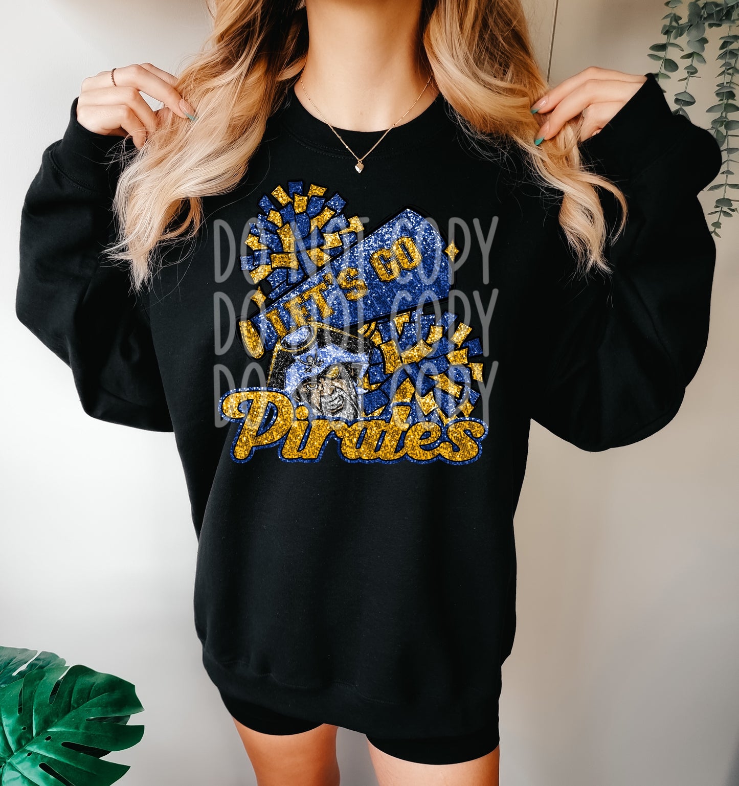 Faux Sequins (NOT REAL SEQUINS) Pirates Cheer Tee