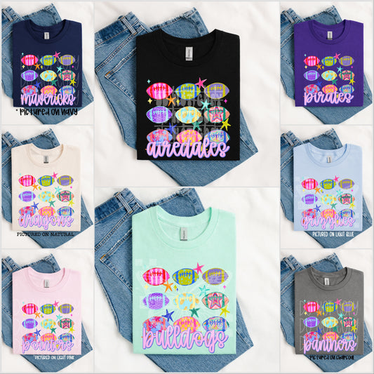 TOTW: Colorful Footballs Mascot Tee