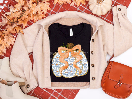Blue and White Pumpkin Tee