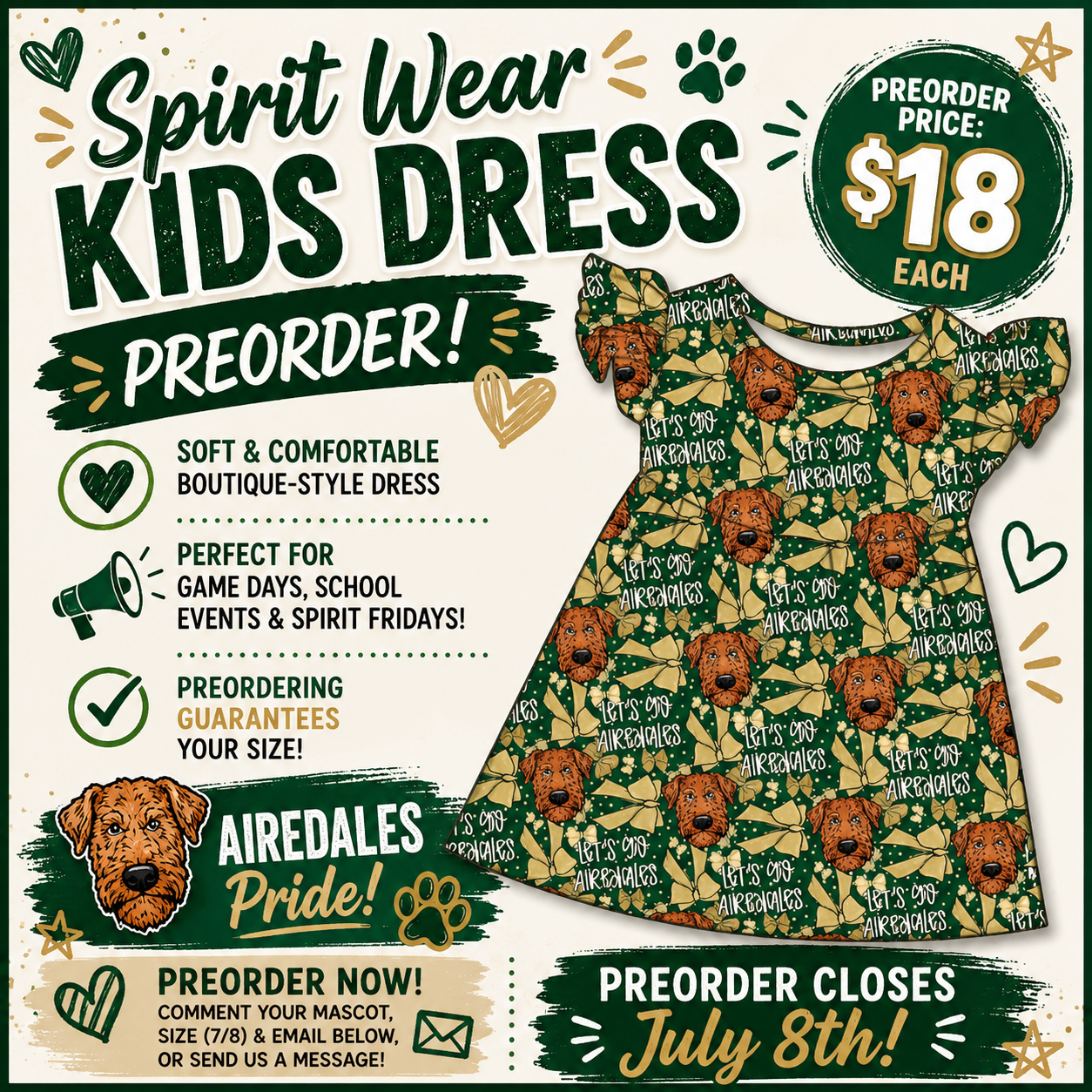 Airedale Bow Dress