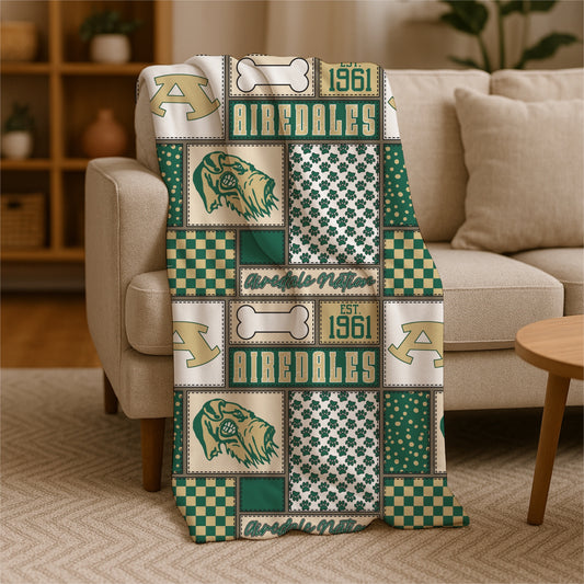RTS Faux Airedale Quilt Blanket