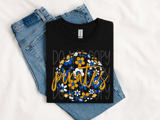 Floral and Leopard Print Pirates Tee