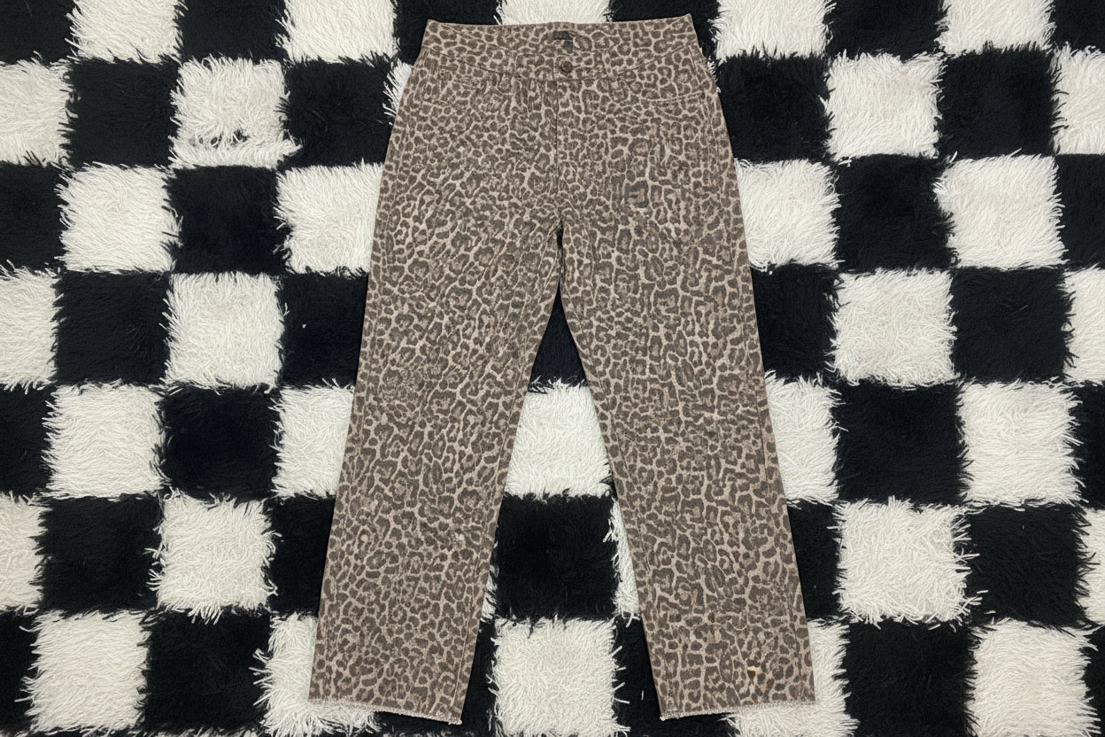 Faded Cheetah Denim Jeans