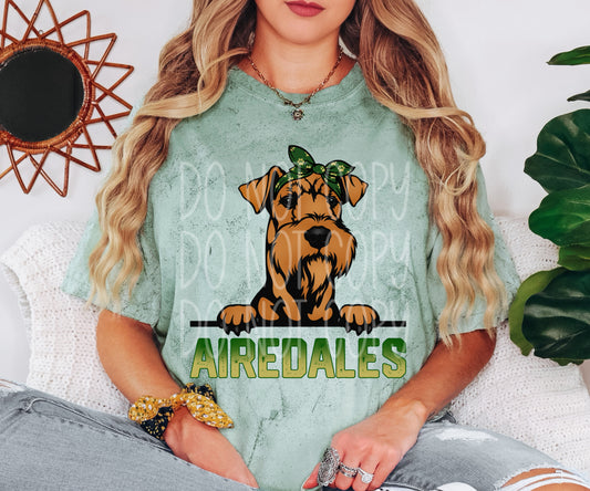 Airedale Dog Headband Tee