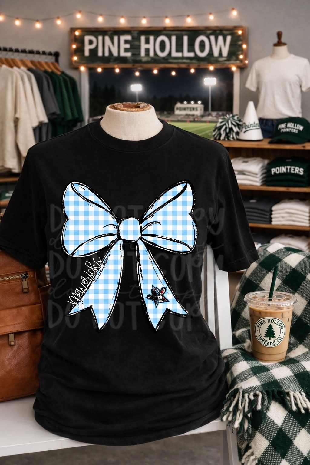 Gingham Mavericks Bow tee