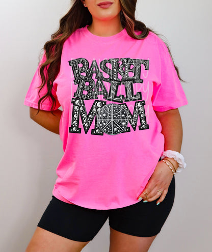 Basketball Mom Rhinestones Tee