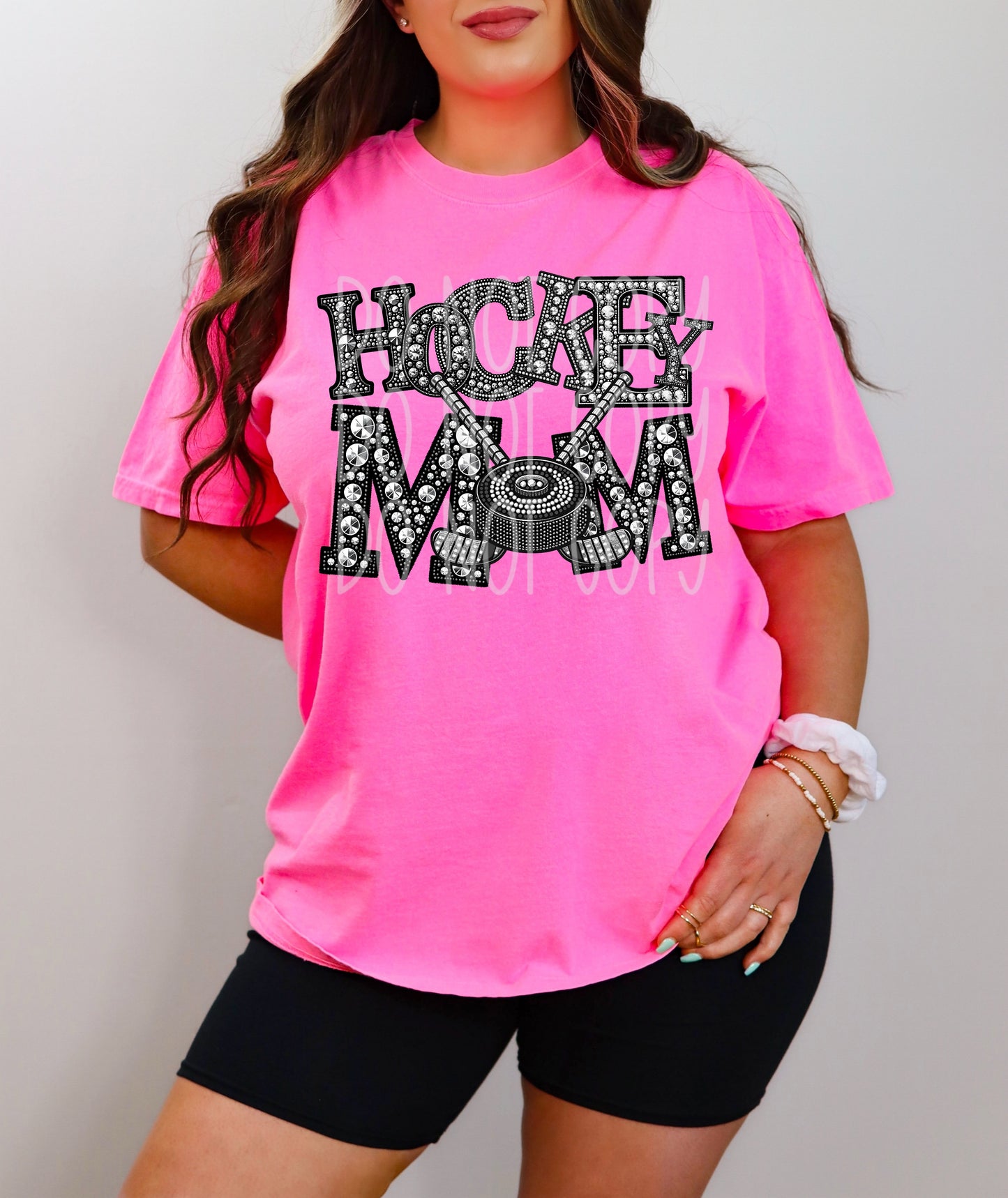 Hockey Mom Rhinestones Tee