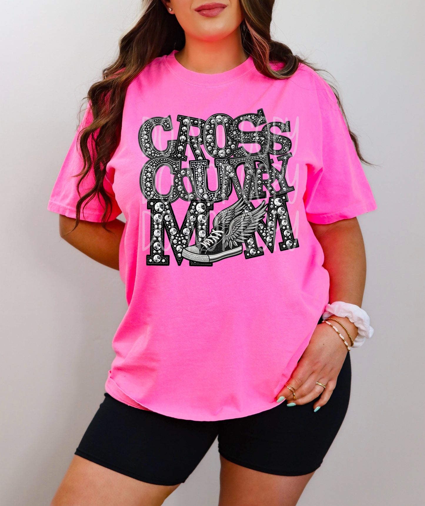 Cross Country Mom Rhinestones Tee