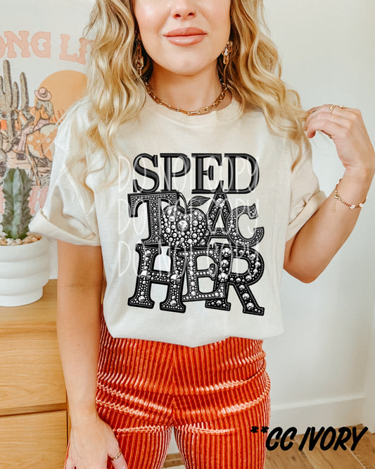 Sped Teacher Rhinestone Tee