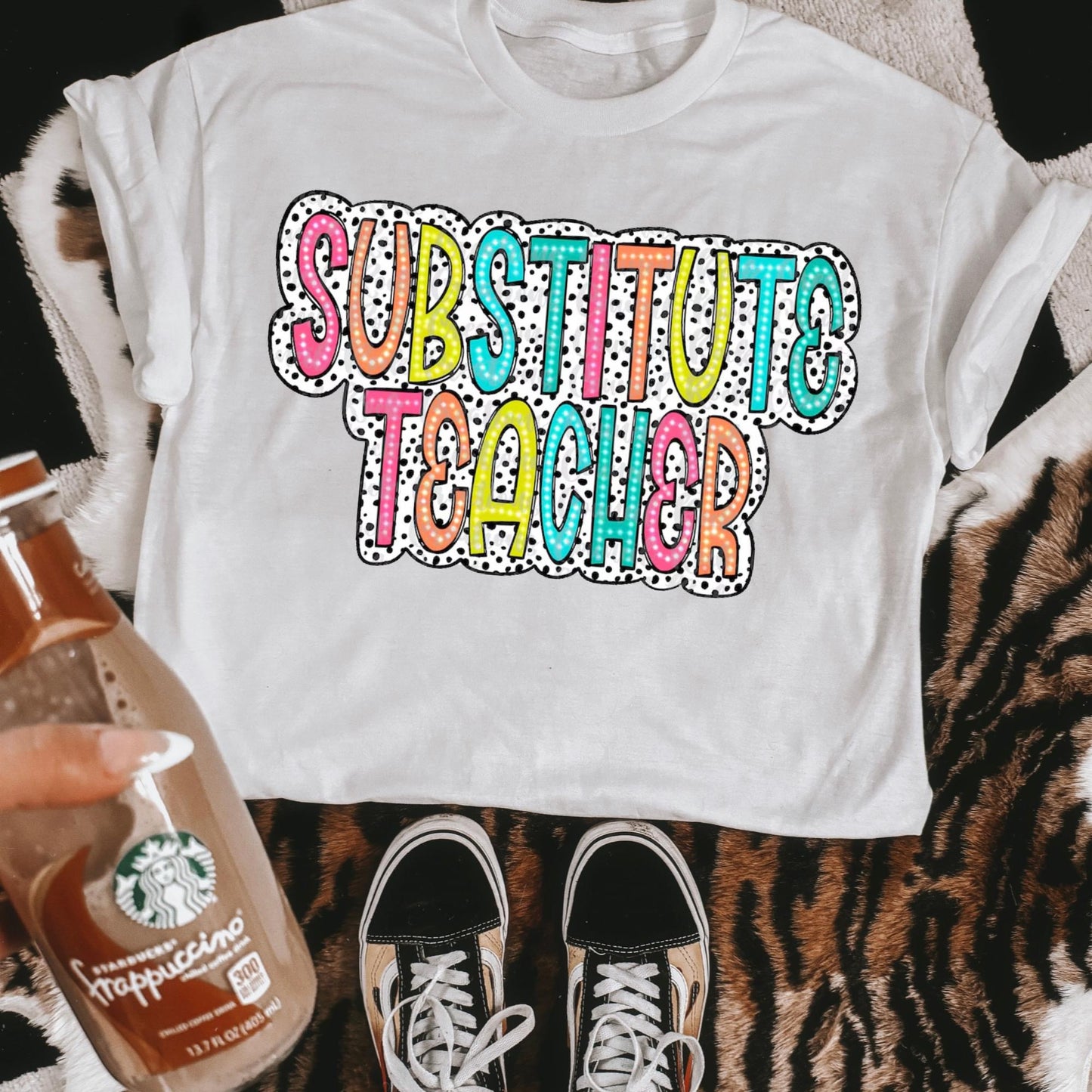 Substitute Teacher Spring Dottie Tee