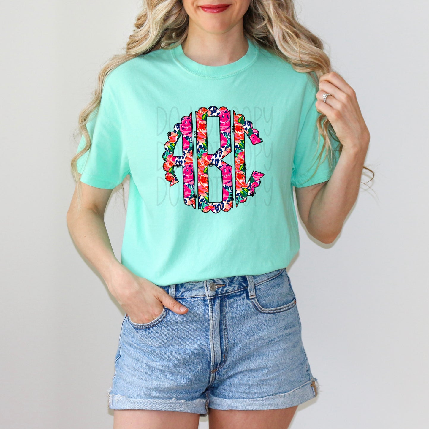 Leopard Floral Monogram Tee