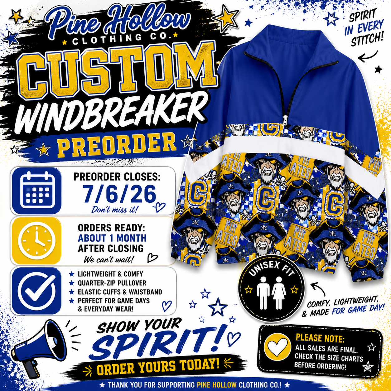 PREORDER Pirates Collage Windbreaker