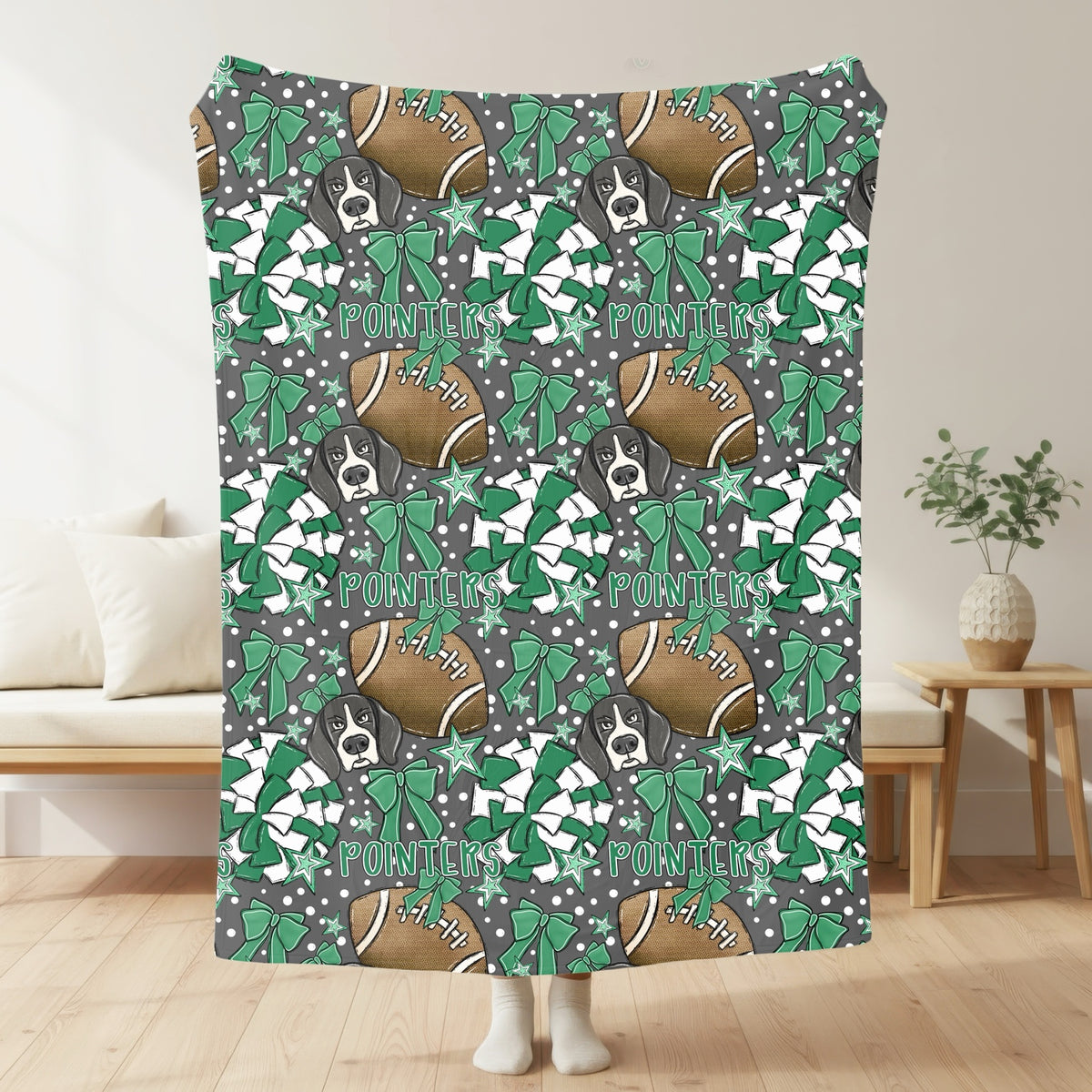 Van Buren Pointers – Football Spirit Blanket mockup