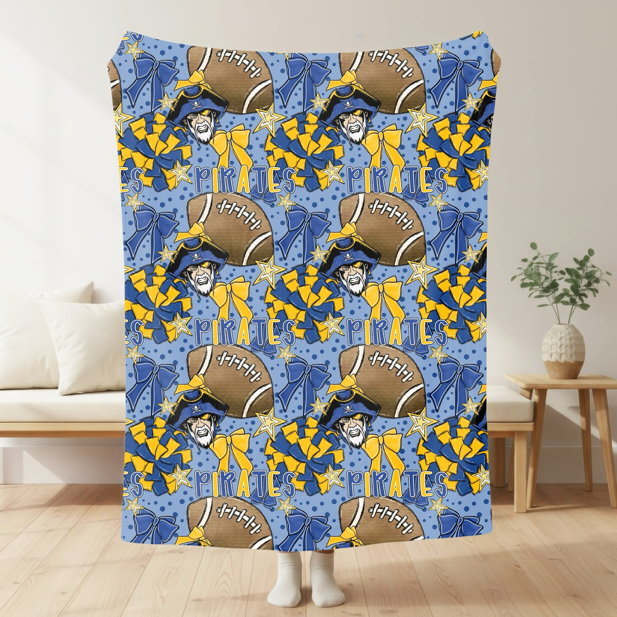 Cedarville Pirates – Football Spirit Blanket mockup