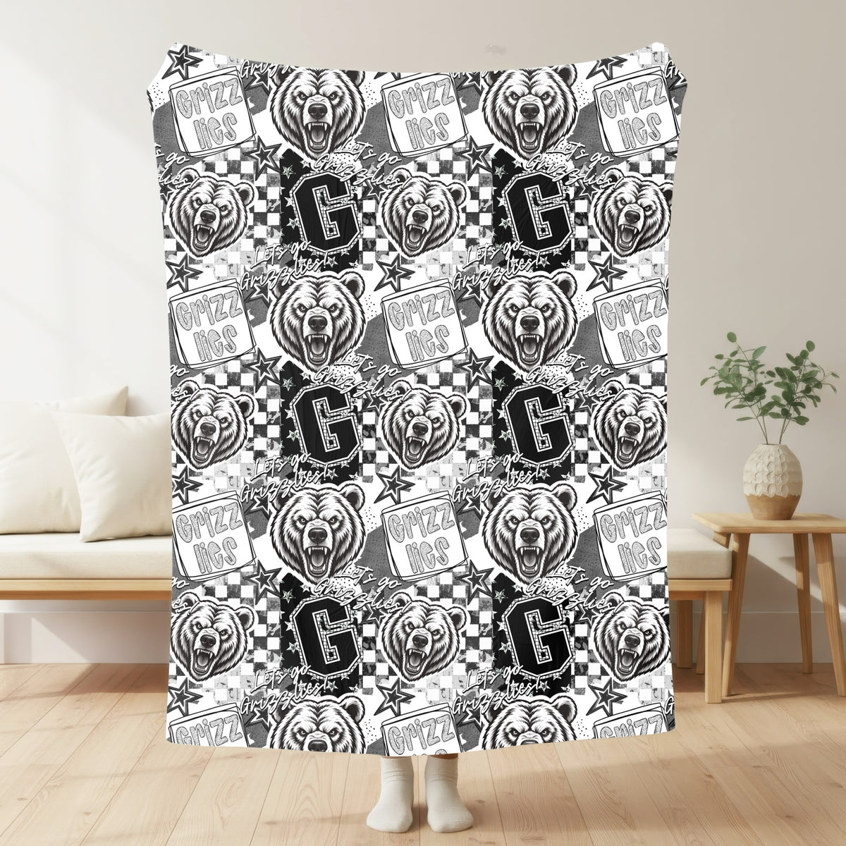 Gans Grizzlies – Spirit Collage Blanket mockup