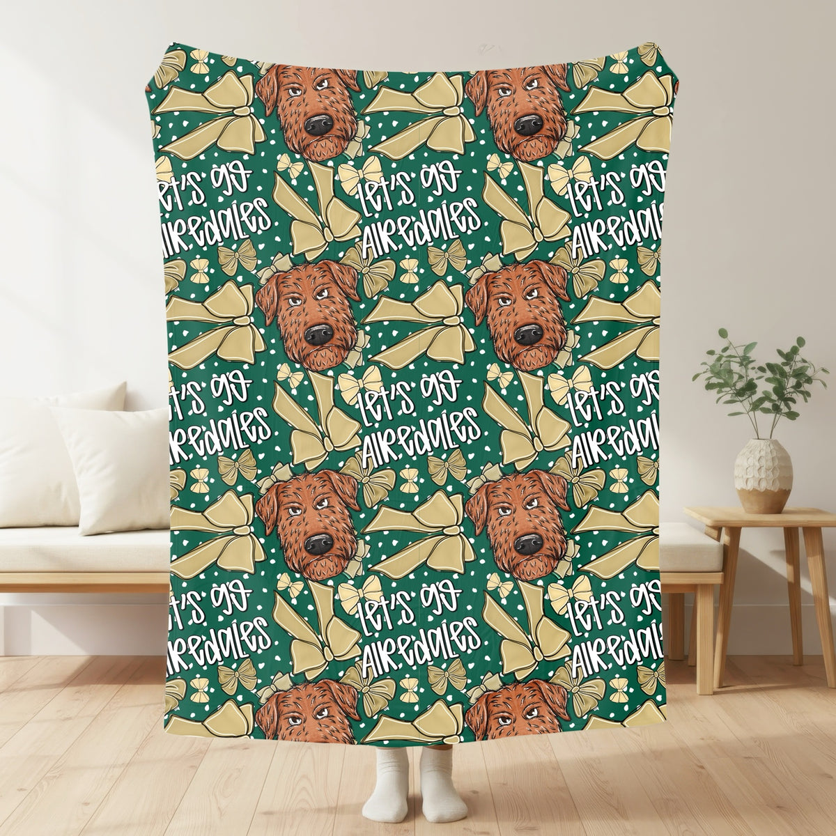 Alma Airedales – Bows Blanket mockup