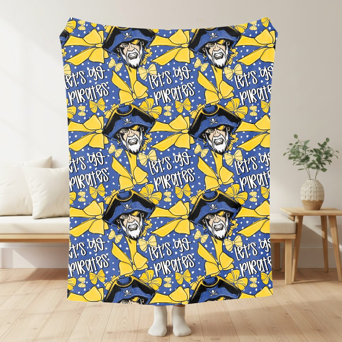 Cedarville Pirates – Bows Blanket mockup