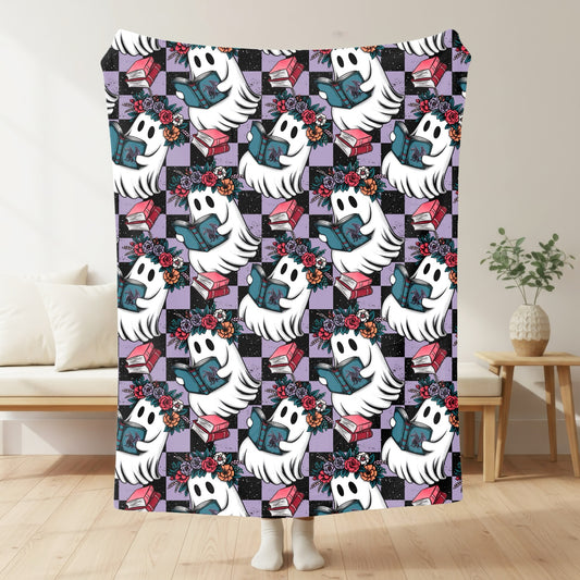 Bookish Ghosts Blanket mockup