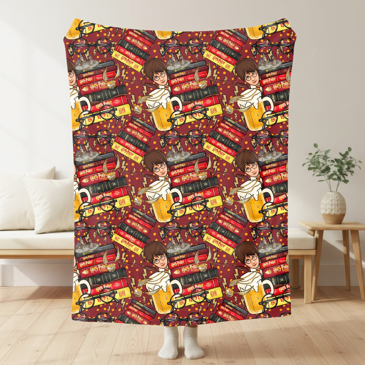Harry Potter – Wizarding Books Blanket mockup