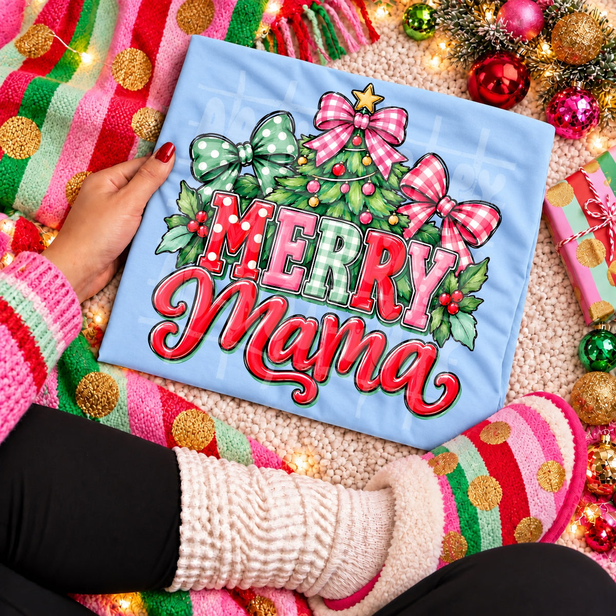 Merry Mama Christmas apparel mockup