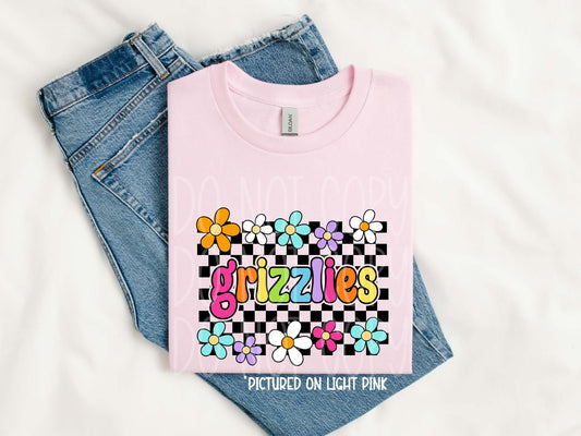 Grizzlies Retro Flowers Tee