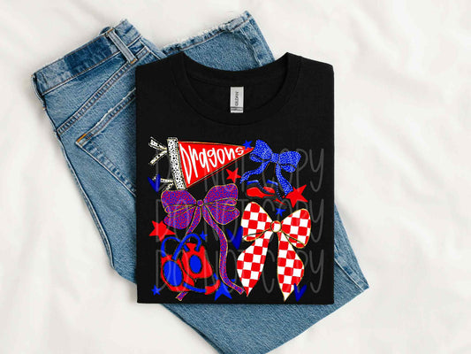 Dragons Coquette Flags Tee