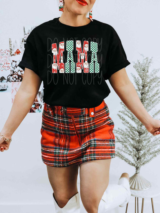 Distressed Mama Christmas Tee