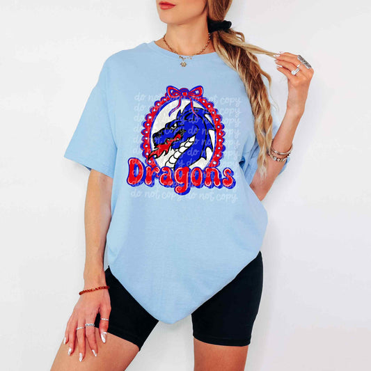 Dragons Coquette Frame & Bow Tee