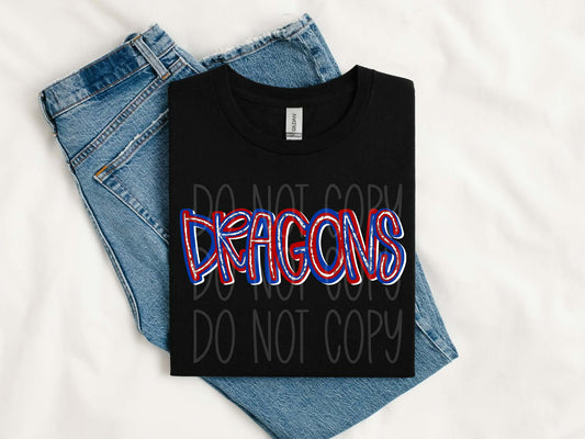 Dragons Scribble Vibe Tee