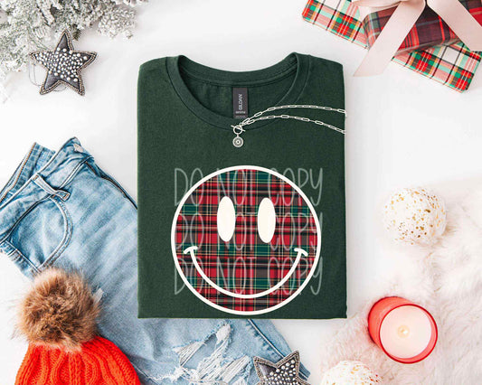Christmas Plaid Smile Tee