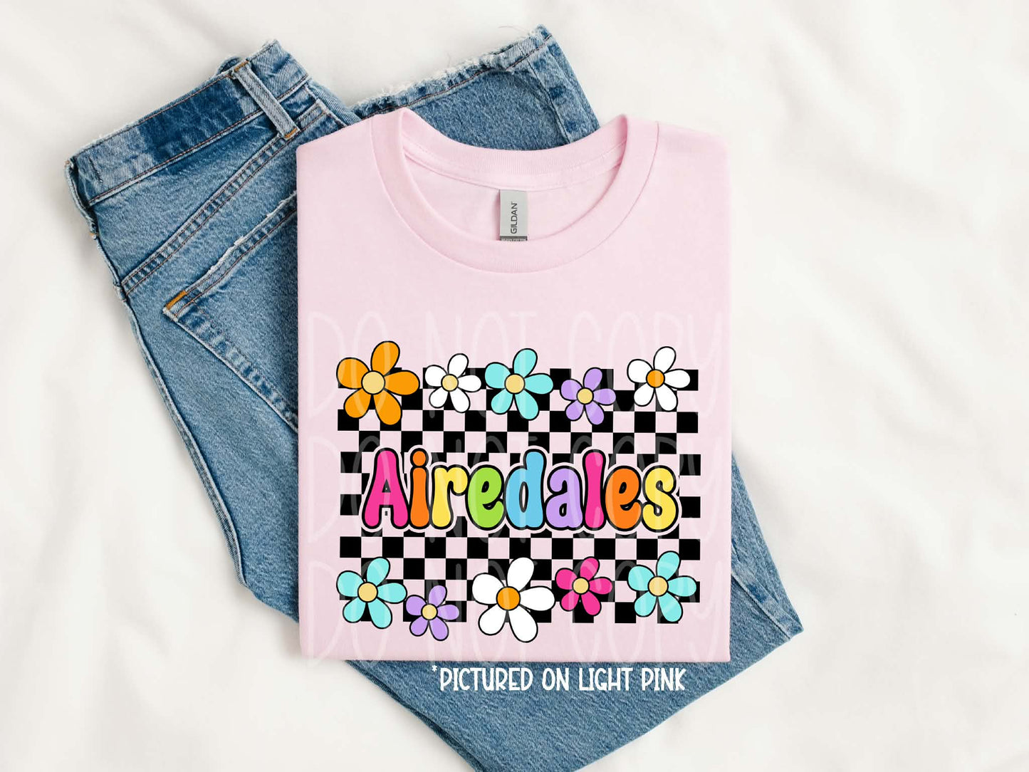 Airedales Retro Flowers Tee