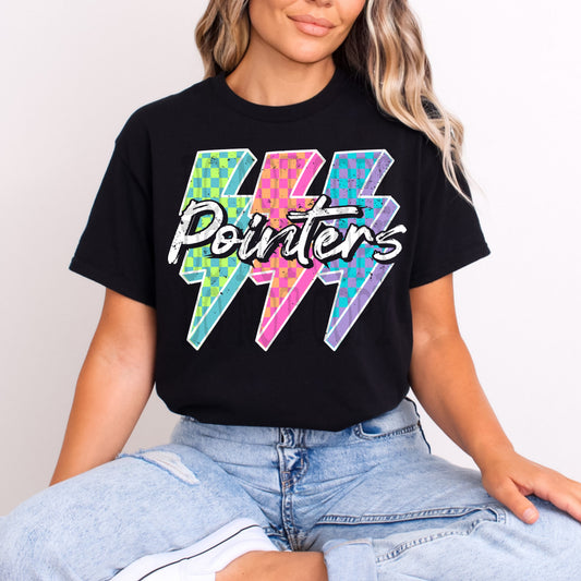 Pointers Neon Check Lightning Tee