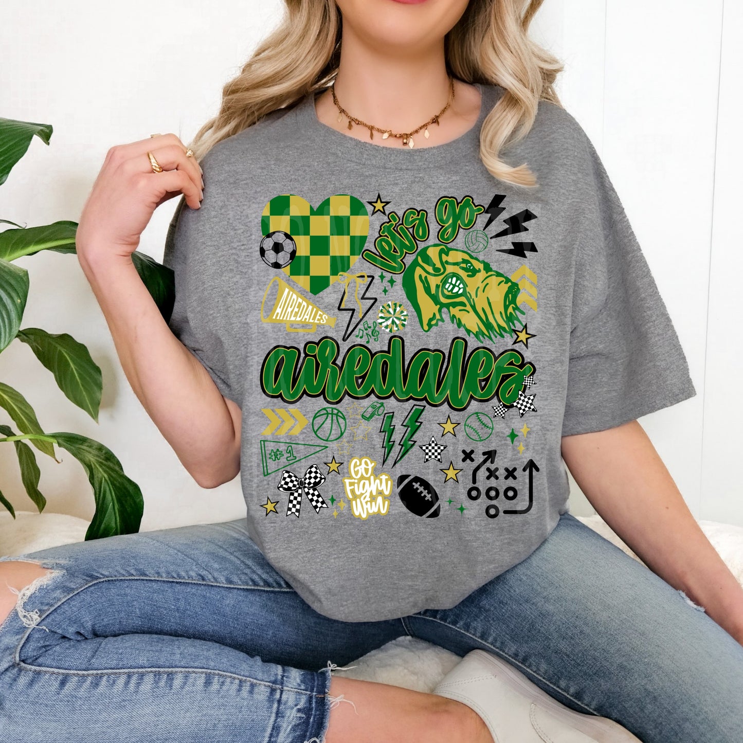 Let's Go Airedales Collage Tee