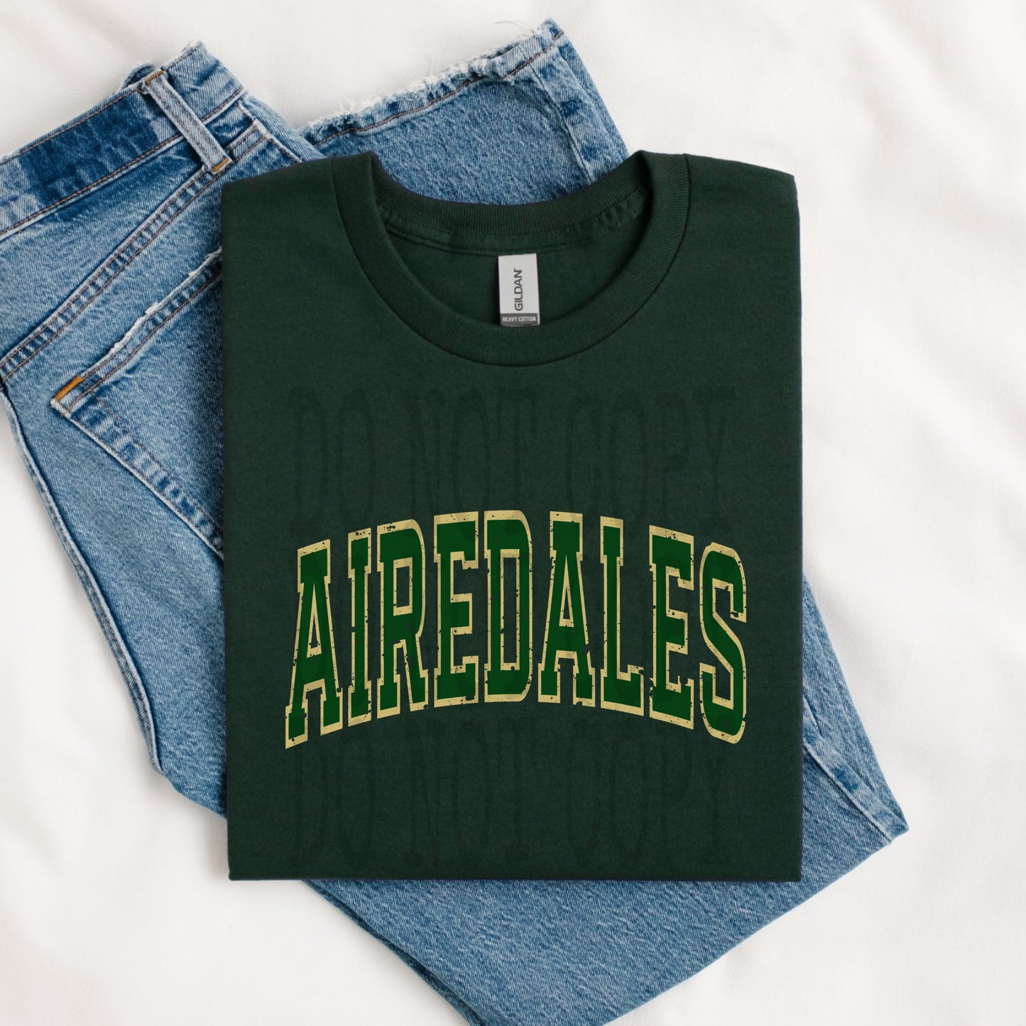 Airedales Distressed Gold Outline Tee