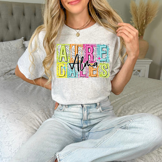 Airedales Dottie Bright Colors Tee