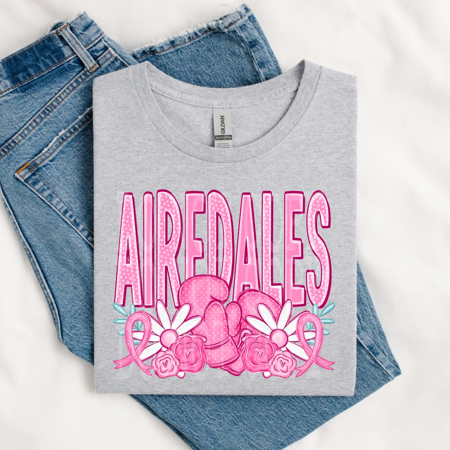Airedales Boxing Gloves Pink Tee