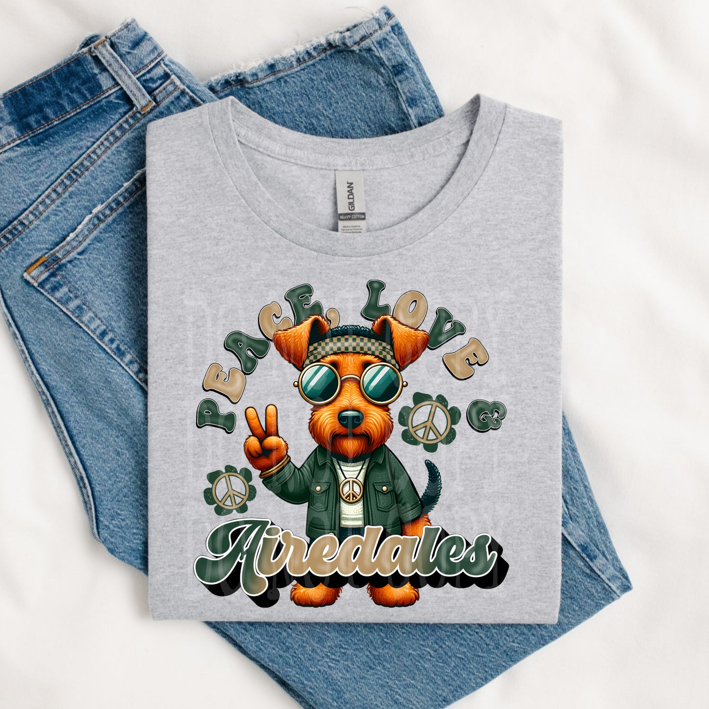 Peace Love Airedales Tee