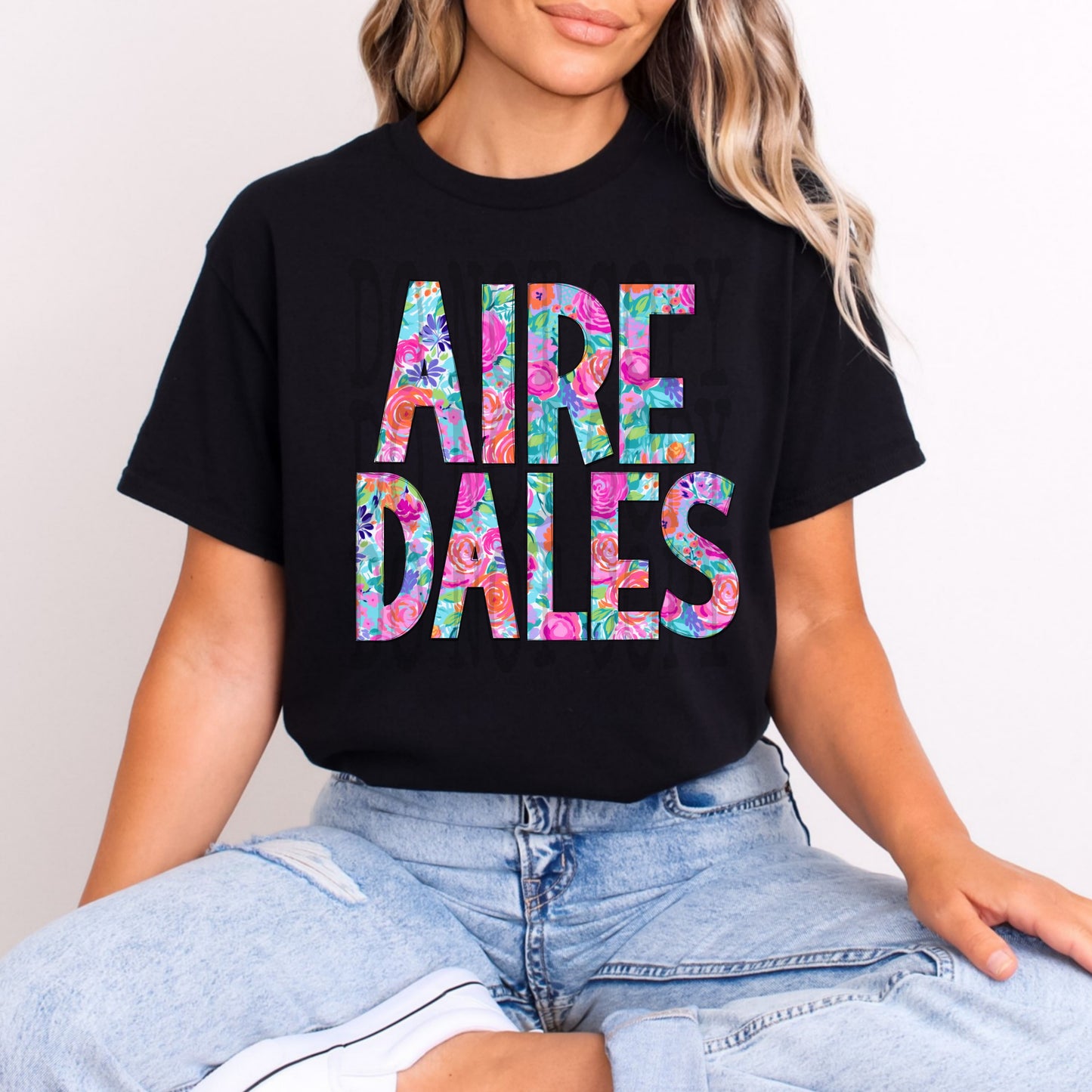 Floral Airedales Tee
