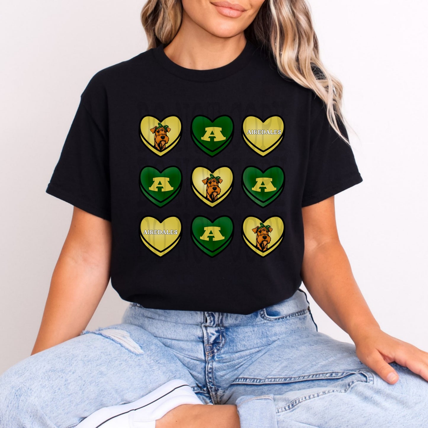 Airedales Valentine Hearts Tee