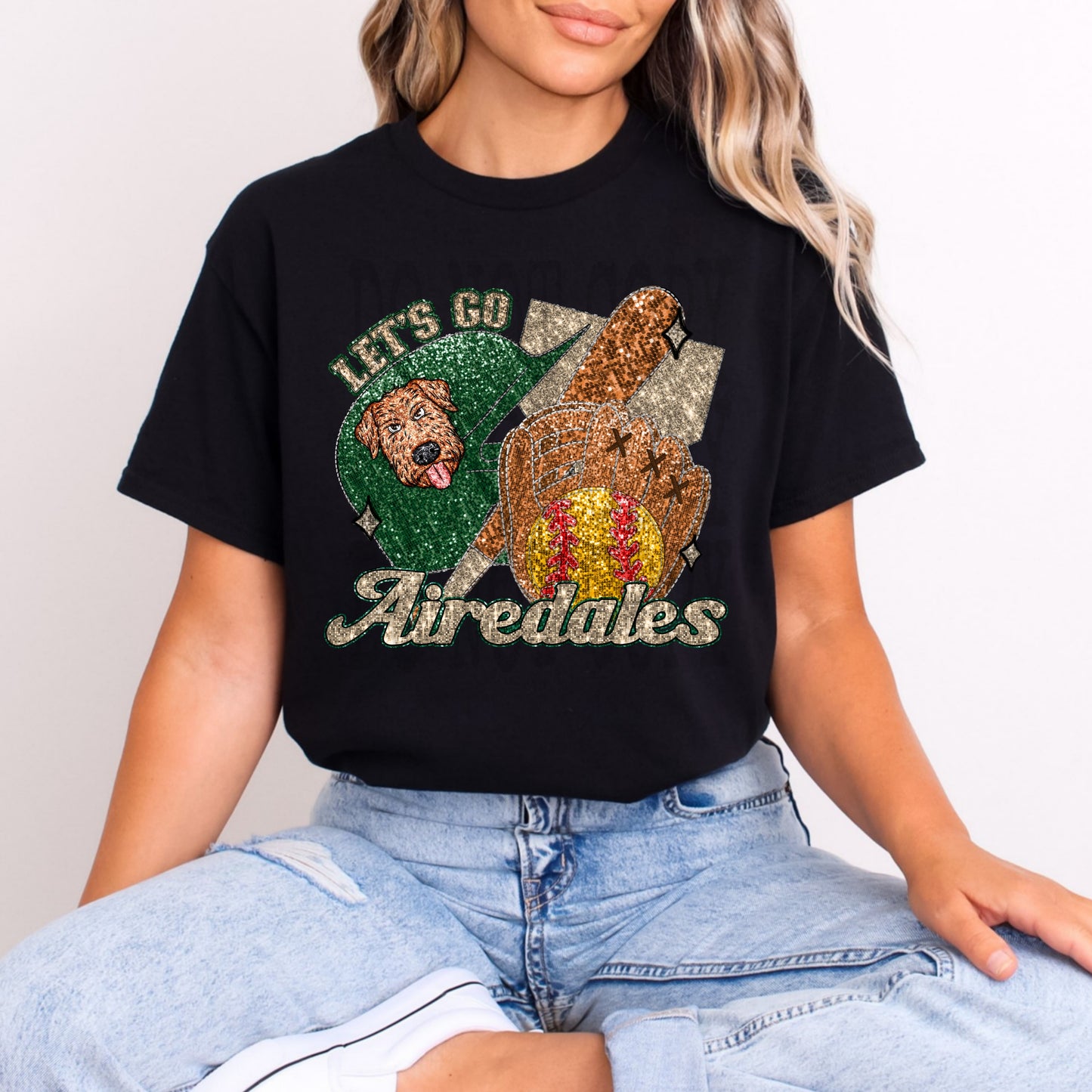 Softball Airedales Sparkle Tee