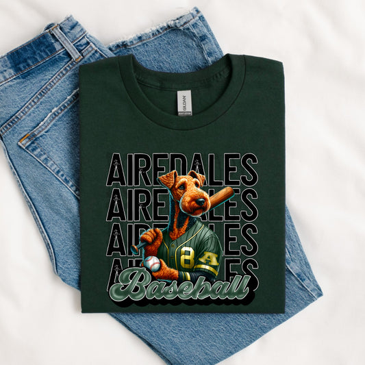 Mascot Baseball Airedales Tee