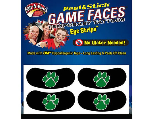 Paw Print Game Faces® Green 2 Pair Eye Strips Peel & Stick