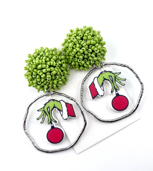 Christmas Green and Red Earrings