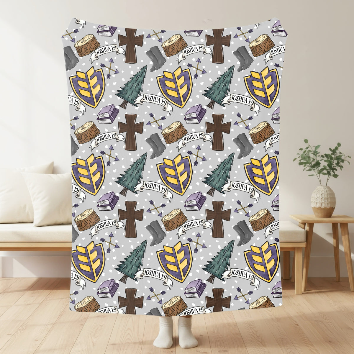 Joshua Academy Joshua 1:9 blanket mockup