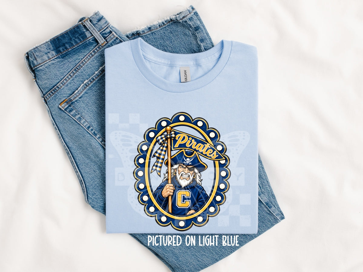 Cedarville Pirates framed pennant mascot mockup