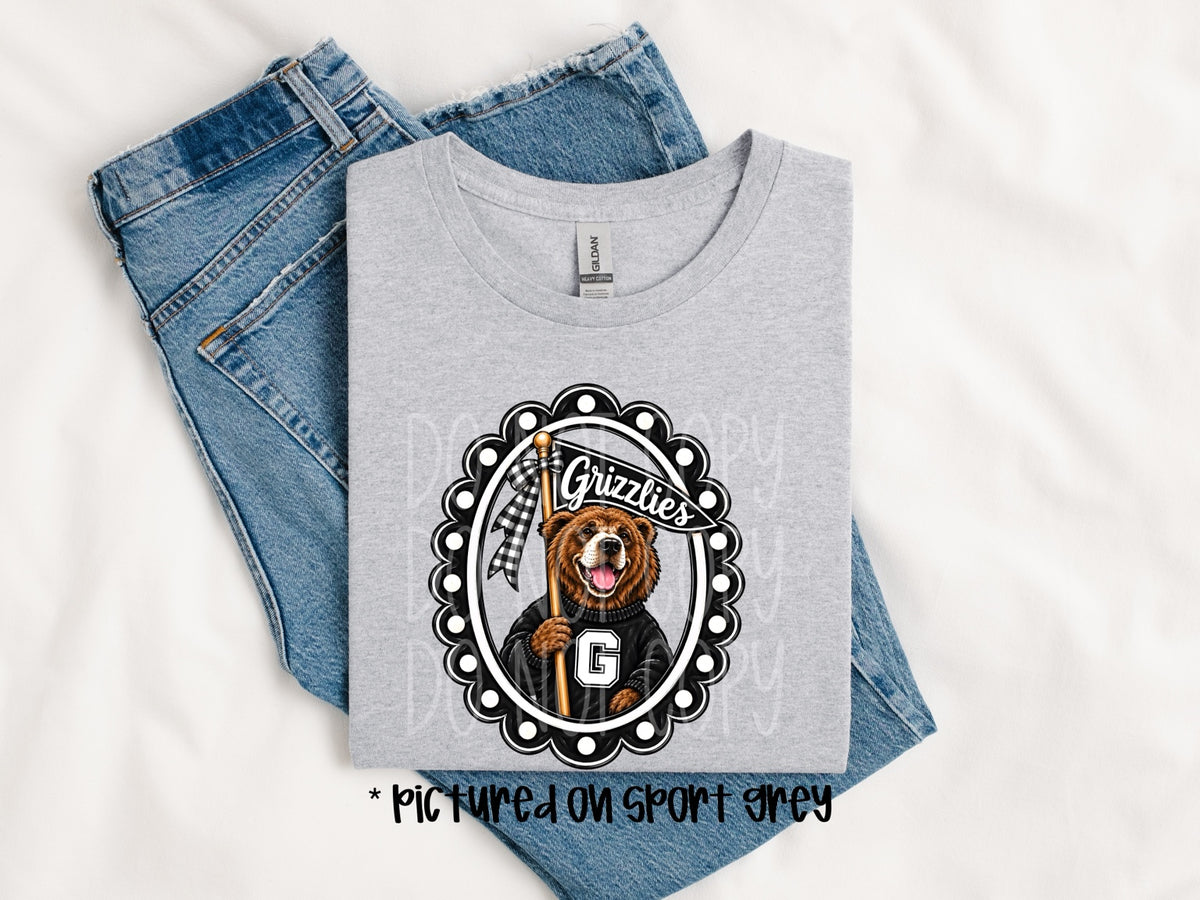 Gans Grizzlies framed pennant mascot mockup