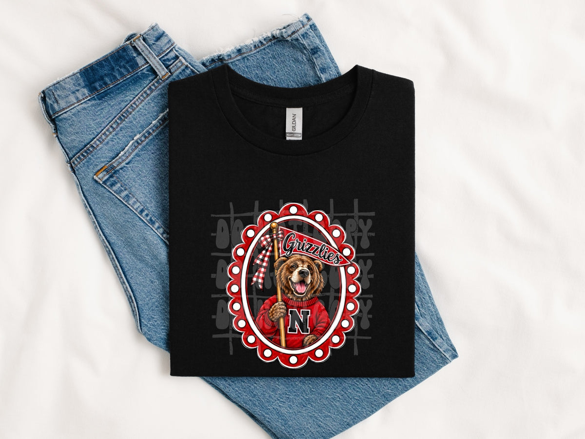 Northside Grizzlies framed pennant mascot mockup