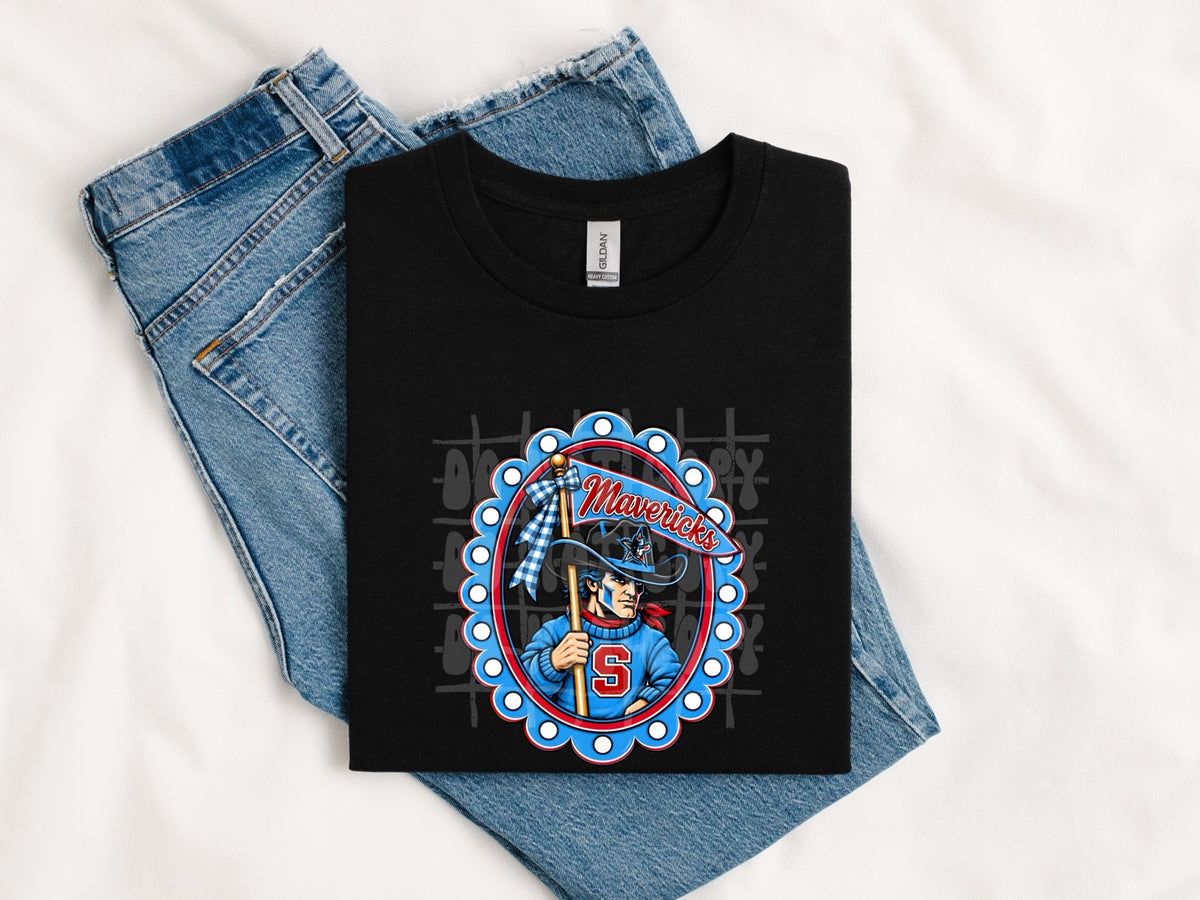 Southside Mavericks framed pennant mascot mockup