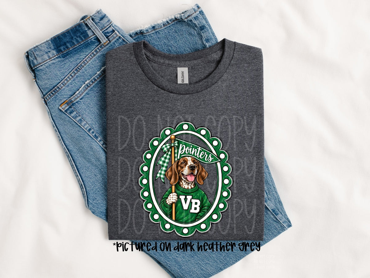 Van Buren Pointers framed pennant mascot mockup