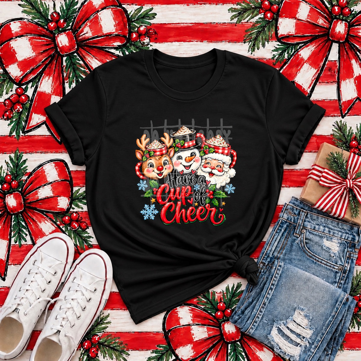 Have a Cup of Cheer Christmas Tee mockup